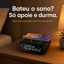 Despertador Digital com Carregador Sem Fio 15W Relógio com Temperatura Alarme Duplo e USB Preto