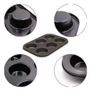 Forma para Pão de Queijo 6 Cavidades Preta Cupcake Empadinha