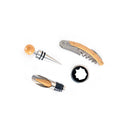 Kit Vinho com Caixa de Bambu: Saca-rolha, Corta-gotas, Bico e Tampa