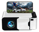 Projetor T6 Mini com Android 13, Wi-Fi 2.4G/5G, resolução nativa HD e suporte a conteúdos de até 4K.