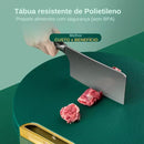 Tábua de Corte Redonda Antiderrapante Verde para Churrasc...