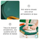 Tábua de Corte Redonda Antiderrapante Verde para Churrasc...