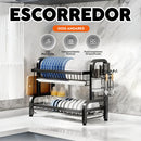 Escorredor De Pratos Louça Bancada Secador Aço Inox Porta...