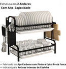 Escorredor De Pratos Louça Bancada Secador Aço Inox Porta...