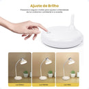Luminária De Mesa Abajur Quarto Articulável Led Touch Esc...