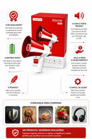 Megafone Mlb-001 20w Gravação 30m Cor Vermelho