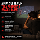 Projetor T6 Mini com Android 13, Wi-Fi 2.4G/5G, resolução nativa HD e suporte a conteúdos de até 4K.