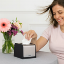 Dispenser para Guardanapo Interfolhado - Preto com Acabamento Inox - Nobre