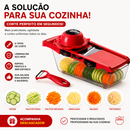 O fatiador 6 em 1 que economiza tempo na cozinha e deixa suas receitas mais bonitas.