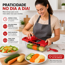 O fatiador 6 em 1 que economiza tempo na cozinha e deixa suas receitas mais bonitas.