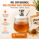 O pote de mel mais fofo da sua cozinha — funcional, delicado e perfeito para deixar sua mesa mais sofisticada.