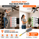 Limpe locais altos e difíceis sem esforço com o espanador telescópico que alcança até 2,8 metros.