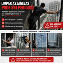 Vidros brilhando dos dois lados com um único movimento.