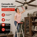 Limpe locais altos e difíceis sem esforço com o espanador telescópico que alcança até 2,8 metros.