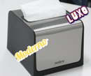 Dispenser para Guardanapo Interfolhado - Preto com Acabamento Inox - Nobre